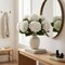 17.75" Artificial Hydrangea Stem with 8" White Bloom – Realistic Faux Flower for Home, Wedding, and Event Décor